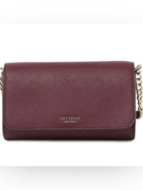 Kate Spade Cameron small flap crossbody in cherry word